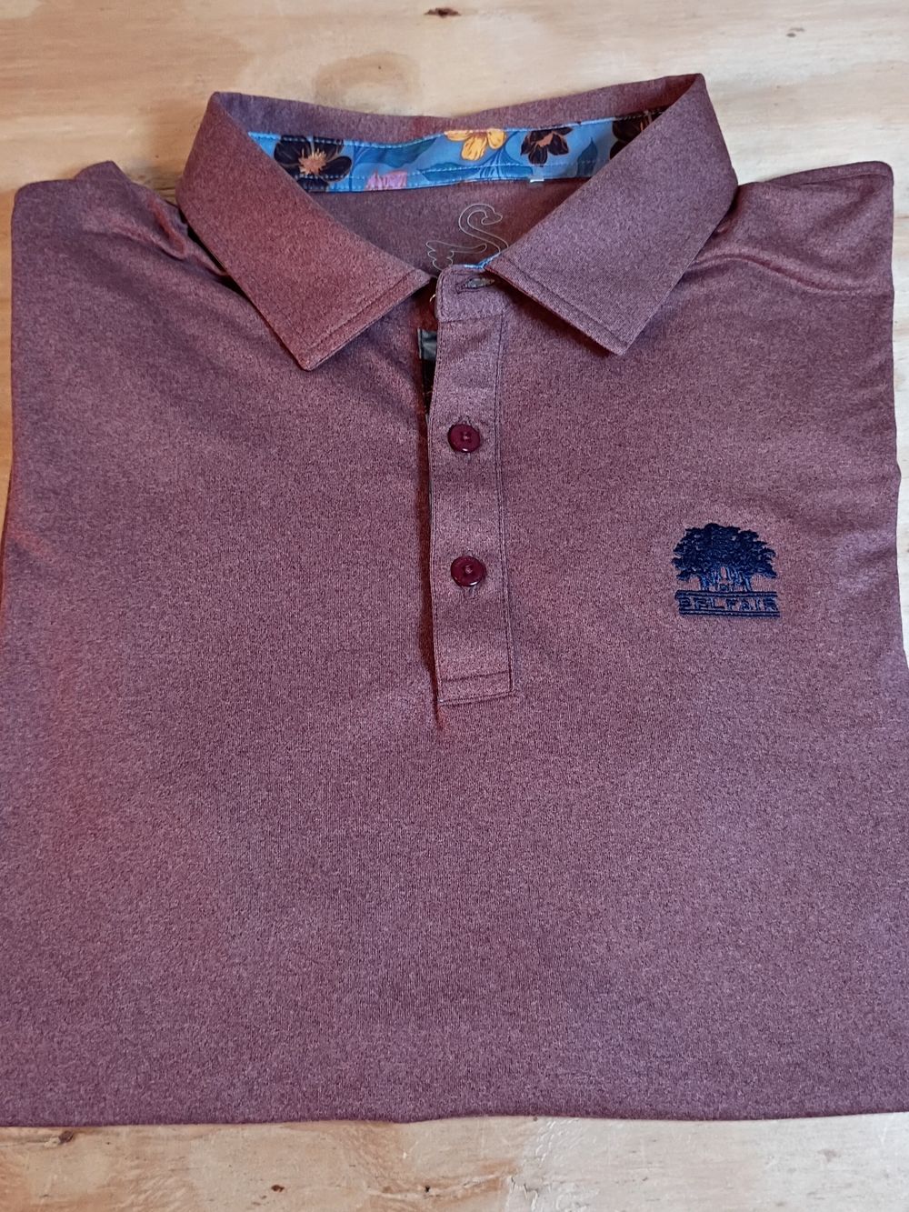 Swannies Golf Polo Shirt Mens Large Maroon Belfair Logo Short Sleeve Stretch